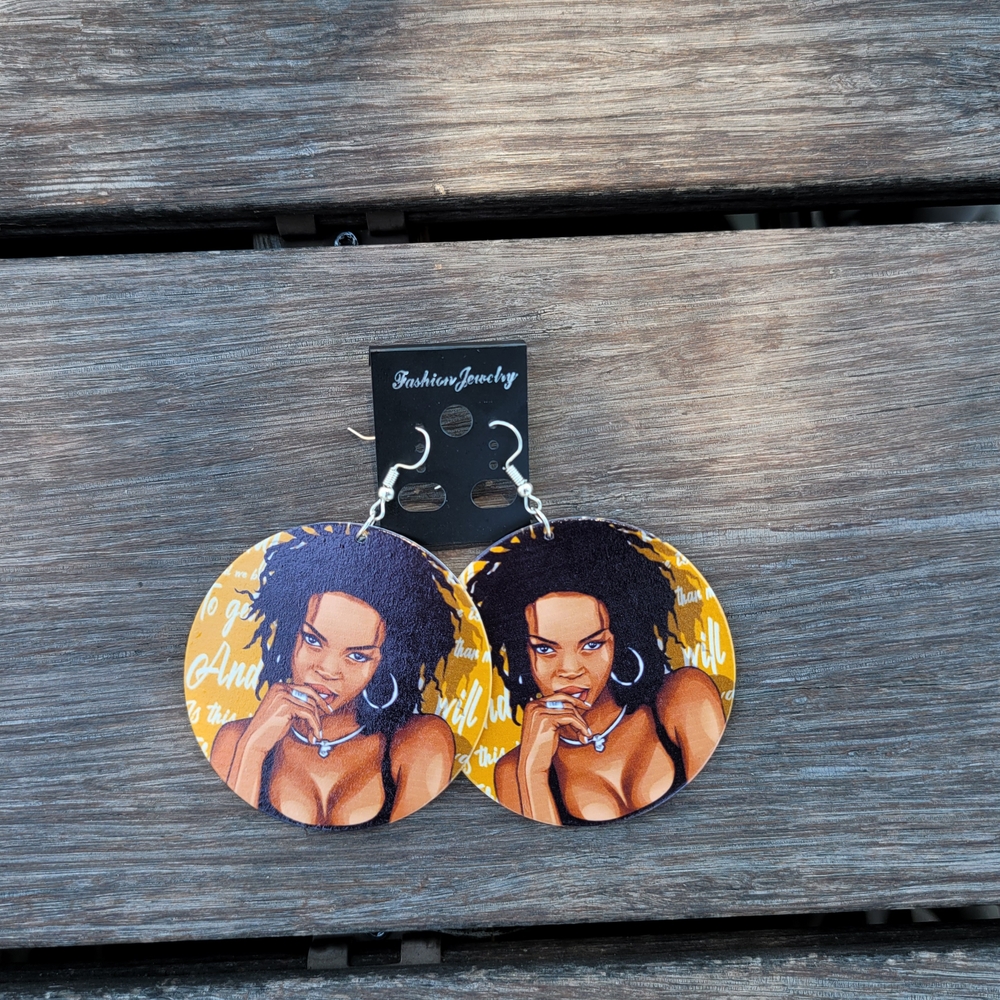 Fashion Jewelry Gold and Black Earrings